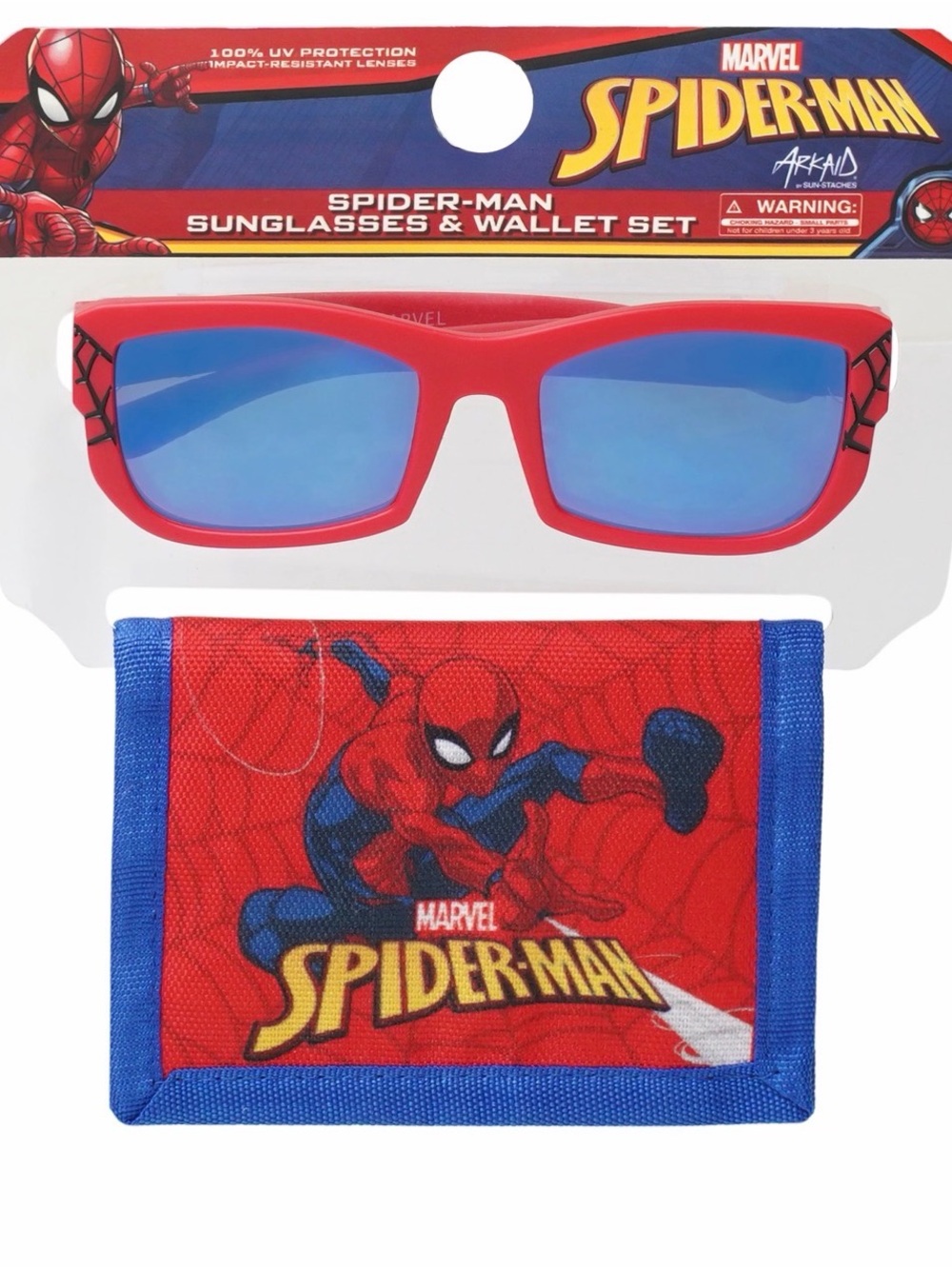 Marvel Spider-Man and Supermen Sunglasses & Wallet Set - Red & Blue